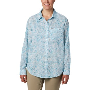 Columbia PFG Sun Drifter II Long Sleeve, Camisa Azules Para Mujer | 689540-ZJA